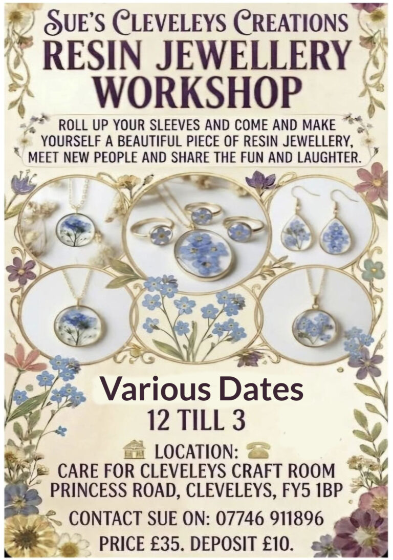 Sue's Cleveleys Creations Resin Jewellery Workshop